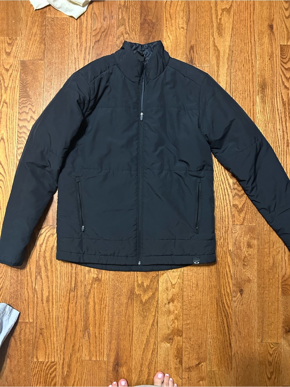 Oakley Men's Black Puffer Jacket with Full Zip